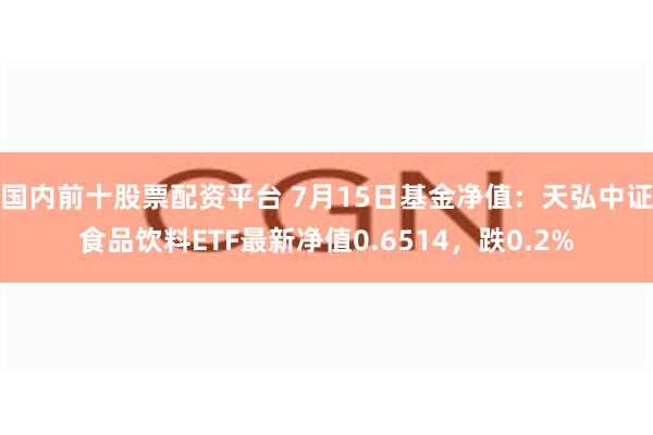 国内前十股票配资平台 7月15日基金净值：天弘中证食品饮料ETF最新净值0.6514，跌0.2%