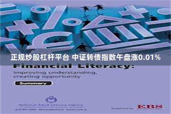 正规炒股杠杆平台 中证转债指数午盘涨0.01%