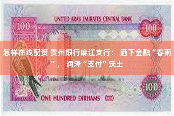 怎样在线配资 贵州银行麻江支行： 洒下金融“春雨”， 润泽“支付”沃土